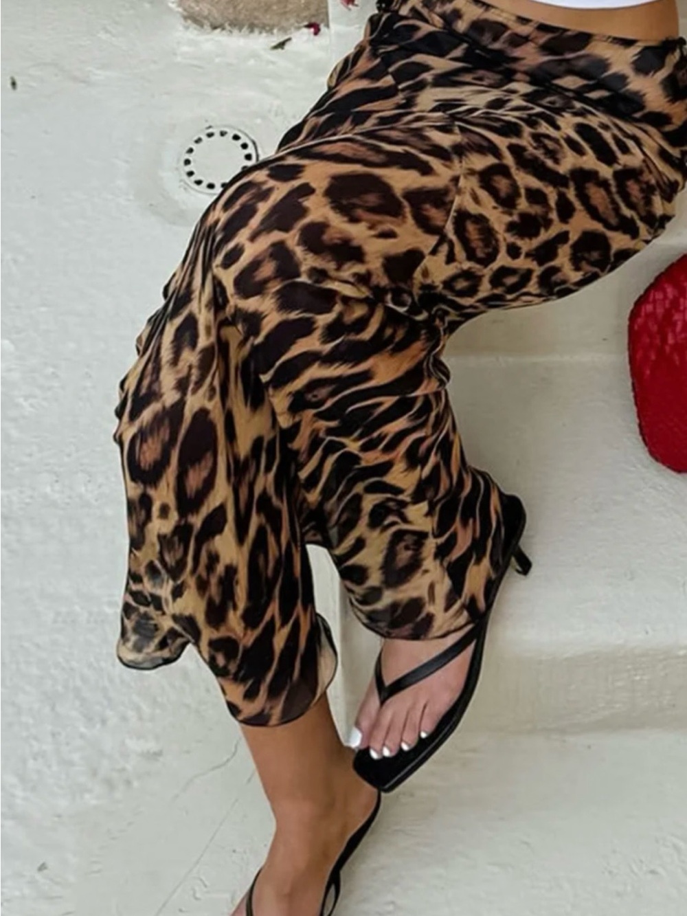 Commense Leopard-Print Maxi Skirt in Brown and Black - Picture 3 of 3